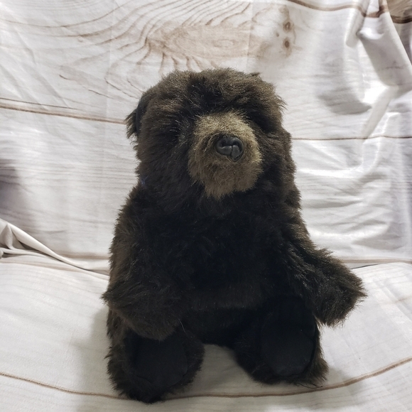 Folkmanis Furry Folk Black Bear 12 Inch Hand Puppet Vintage Corduroy Lining - Picture 10 of 10